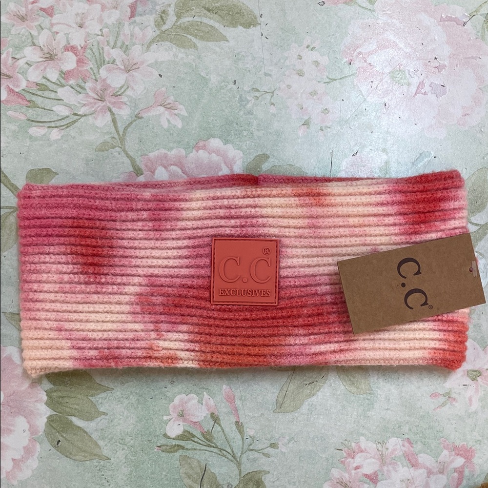 C.C Pink and Cream Knit Headband